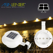 Outdoor Solar Powered 3 LED Gutter Light Fence Gouttière de toit Garden Yard Wall Lamp